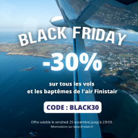 Black Friday : -30% sur tous les vols et les baptêmes de l'air Finistair